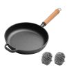 WANGYUANJI 8.7" Cast Iron Frying Pan, Non-stick Pan, Uncoated Pancake Skillet, Steak Frying Pan, with Wooden Handle, Household For All Stove