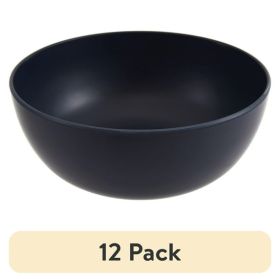 (12 Pack) Mainstays Dark Blue Round Plastic Cereal Bowl – 38 oz – BPA-Free, Dishwasher & Microwave Safe