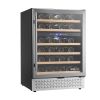 Wine Cooler 46 Bottle Dual Zone Wine Refrigerator with Glass Door Temp Control