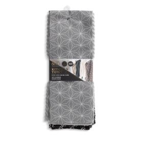 4-Pack Kitchen Towels â€“ Gray Star Design, Ultra-Absorbent, Machine Washable, 16"x28"