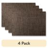 4-Pack Woven Vinyl Table Placemats â€“ Tobacco Color, 13"x18", Durable & Easy to Clean