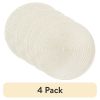 4-Pack Round Woven Polyester Table Placemats â€“ Vanilla, 15" Diameter, Durable & Easy to Clean