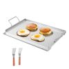23x16 in Flat Top Griddle Stainless Steel Universal BBQ Grill Pan Cookware