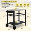 Stainless Steel BBQ Grill Cart with Wheels Portable Outdoor Grilling Tabletop Prep Station for Patio Garden Backyard Cooking and Serving