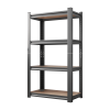 4-Layer Storage Rack, Adjustable Height Wooden Shelf, Suitable For Kitchen, Garage, Storage Room, Black, Needs To Be Assembled