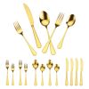 VEVOR 100-Piece Gold Silverware Set, Food-Grade Stainless Steel Flatware Utensils for 20, Mirror Finished Cutlery Set