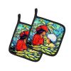 Market Day Pair of Pot Holders Kitchen Heat Resistant Pot Holders Sets Oven Hot Pads for Cooking Baking BBQ, 7 1/2 x 7 1/2