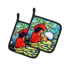 Market Day Pair of Pot Holders Kitchen Heat Resistant Pot Holders Sets Oven Hot Pads for Cooking Baking BBQ, 7 1/2 x 7 1/2
