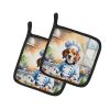 Beagle The Chef Pair of Pot Holders Kitchen Heat Resistant Pot Holders Sets Oven Hot Pads for Cooking Baking BBQ, 7 1/2 x 7 1/2