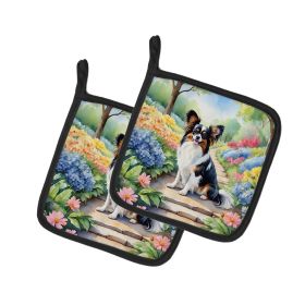 Papillon Spring Path Pair of Pot Holders Kitchen Heat Resistant Pot Holders Sets Oven Hot Pads for Cooking Baking BBQ, 7 1/2 x 7 1/2