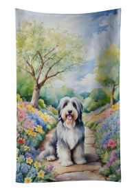 Bearded Collie Spring Garden Kitchen Towel Dish Cloths Guest Hand Towel Decorative Bathroom Towel for Face,Tea, Dishcloth, Kitchen and Bath