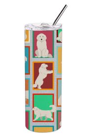 Lots of Great Pyrenees Stainless Steel Skinny Tumbler Vacuum Double Walled Reusable Insulated Tumbler Travel Cup for Coffee Cocktails Gift with Lid