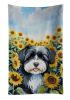 Havanese in Sunflowers Kitchen Towel Dish Cloths Guest Hand Towel Decorative Bathroom Towel for Face,Tea, Dishcloth, Kitchen and Bath