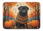 Black Pug Fall Memory Foam Kitchen Mat Machine Washable Anti-Fatigue Mat Cushion Comfort Bath Mat or Kitchen Rug
