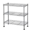 Auslar Heavy Duty 3 Tier Wire Shelving Unit Adjustable Metal Storage Rack Freestanding Organizer Chrome Standing Shelves for Kitchen Garage Pantry Off