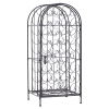 HOMCOM 35 Bottle Wrought Iron Wine Rack Cabinet with Lock, Black