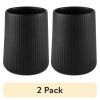 2 Pack 6.2" Ribbed Ceramic Kitchen Utensil Holder, Black
