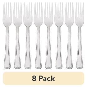 (8 pack) Lace Dinner Fork Set, Silver Stainless Steel, 4 Count
