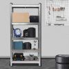 Five Tier Galvanized Storage Rack Heavy Duty Metal Shelving Unit Adjustable Utility Shelf Organizer for Home Kitchen Garage Warehouse Basement Indoor