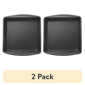 (2 pack) Nonstick 9" x 9" x 2" Square Cake Pan, Brownie Pan, Gray