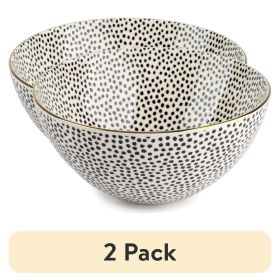 (2 pack) Large Stoneware Bowl, Dot Collection