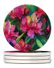 West Virginia Rhododendrons in Watercolor Large Sandstone Coasters Pack of 4 Absorbent Round Coasters Decor Gifts for Men or Women, 4 in, Multicolor