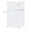 3.2 Cu Ft Compact Refrigerator, Mini Fridge with Freezer, Adjustable Shelves and Reversible Doors for Bedroom, White