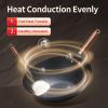 WANGYUANJI Iron Wok, 11.8" Lightweight Wok and Stir Fry Pan with Lid, Wooden Handle Carbon Steel Wok No Chemical Coated Flat Bottom Wok for Induction