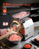 Commercial Electric Meat Grinder, 5 lbs/min Capacity, #8 Industrial Meat Mincer with 2 Stainless Steel Blades, 2 Grinding Plates