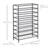 9-Tier Metal Wine Bottle Rack 54 Bottles Freestanding Wine Storage Holder Home Bar Wine Display Stand Cellar Bottle Organizer Black