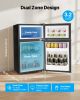 Mini Fridge with Freezer, 3.2 Cu.Ft, Two Door Compact Refrigerator, Adjustable Temperature, Shelf, Energy Efficient Small Fridge, Reversible Door