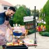 Griddle Caddy Standing Grill Utensil Caddy With Paper Towel Holder Hook Baskets BBQ Accessories Storage Rack Vertical Standing BBQ Organizer Grill Ute