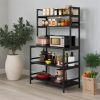 5-Tier Kitchen Bakers Rack with Hutch, Industrial Microwave Oven Stand, Free Standing Kitchen Utility Cart