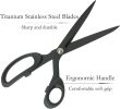 Black Fabric Scissors for Adults,Titanium Coating with Stainless Steel Blade, for Dressmaking, Leather Professional Sewing Fabric