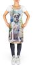 White Boxer Spring Path Apron Cooking Kitchen Server Baking Crafts Gardening for Adult Women Men, Unisex, Large, Multicolor