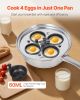 Egg Poacher Pan, 4-Cup Poached Egg Maker, Stainless Steel Poaching Pan and Frying Skillet, with 4 Nonsitck Detachable Large Cups, Lid