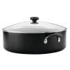 Easy Clean 14 Inch Nonstick One-Pot / Stockpot / Dutch Oven Family Braising Pan with Lid, Dishwasher Safe, Black