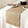 1PC 14inch*360inch This natural jute table runner is eco-friendly and simple, creating a warm and natural dining experience