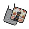 Beauceron Vegetables Pair of Pot Holders Pair 7.5x7.5 Quilted Insulated Hot Pads Decorative Kitchen Gift Made in USA