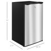 HOMCOM 3.2 Cu.Ft Mini Fridge Freezer, Single Door with Adjustable Thermostat, Reversible Door for Dorm, Silver