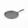 HAWOK 4 Pcs Cast Iron Mini Griddle, 6.3''Round Cast Iron Griddle Pan, Pre-seasoned Oven Safe Cookware for Camping, Indoor and Outdoor Use, Black