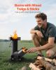 Camping Rocket Stove, Wood Burning Portable Rocket Stove with Carrying Bag for Backpacking, Carbon Steel, Burn Wood