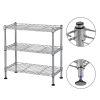 Auslar Heavy Duty 3 Tier Wire Shelving Unit Adjustable Metal Storage Rack Freestanding Organizer Chrome Standing Shelves for Kitchen Garage Pantry Off