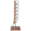 Wine Rack for 6 Bottles 13.8"x13.8"x39.4" Solid Teak Wood