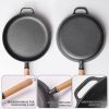 WANGYUANJI 11.8"Cast Iron Frying Pan, Non-stick Pan, Uncoated Pancake Skillet, Steak Frying Pan, with Wooden Handle, Household For All Stove