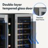 24in Wide Dual Zone Wine Refrigerator Cooler-154 Bottle Capacity