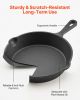 4 Piece Cast Iron Skillet Frying Pan Set 6 8 10 12 in with Silicone Handle Black