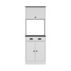 Pantry Cabinet Microwave Stand Warden, Kitchen, White/Black