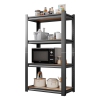 4-Layer Storage Rack, Adjustable Height Wooden Shelf, Suitable For Kitchen, Garage, Storage Room, Black, Needs To Be Assembled