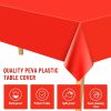 137 x 274cm Plastic Tablecloth Rectangle Table Covers Metallic Party Tablecloth Faux Foil Table Cover for Birthday Wedding Christmas red 12PCS